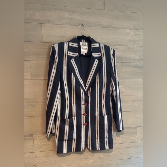 Together Navy and Cream Striped Blazer - Picture 7 of 9